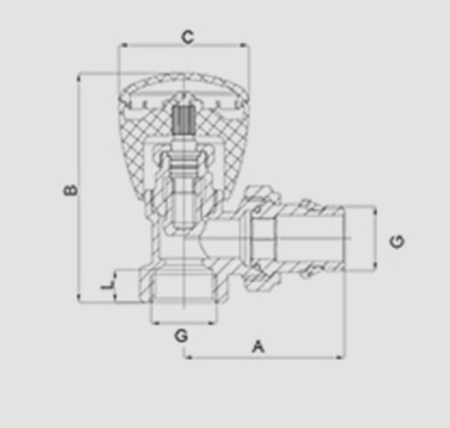 1/2 Inch Angle Pattern Manual Brass Radiator Valve