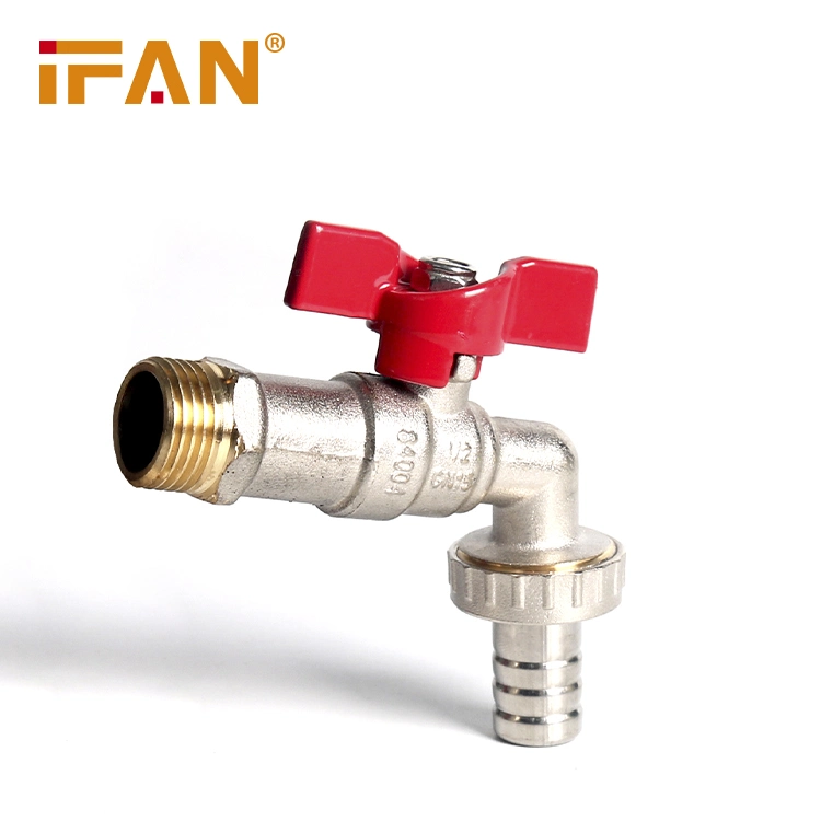 Ifan Brass Fitting Factory Price Red Long Handle Brass Tap for Wash Machine