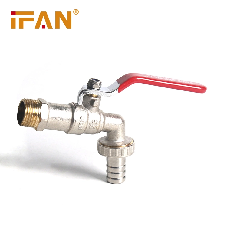 Ifan Brass Fitting Factory Price Red Long Handle Brass Tap for Wash Machine